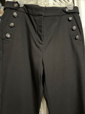 LOFT Black Sailor Button-Detail Trousers
